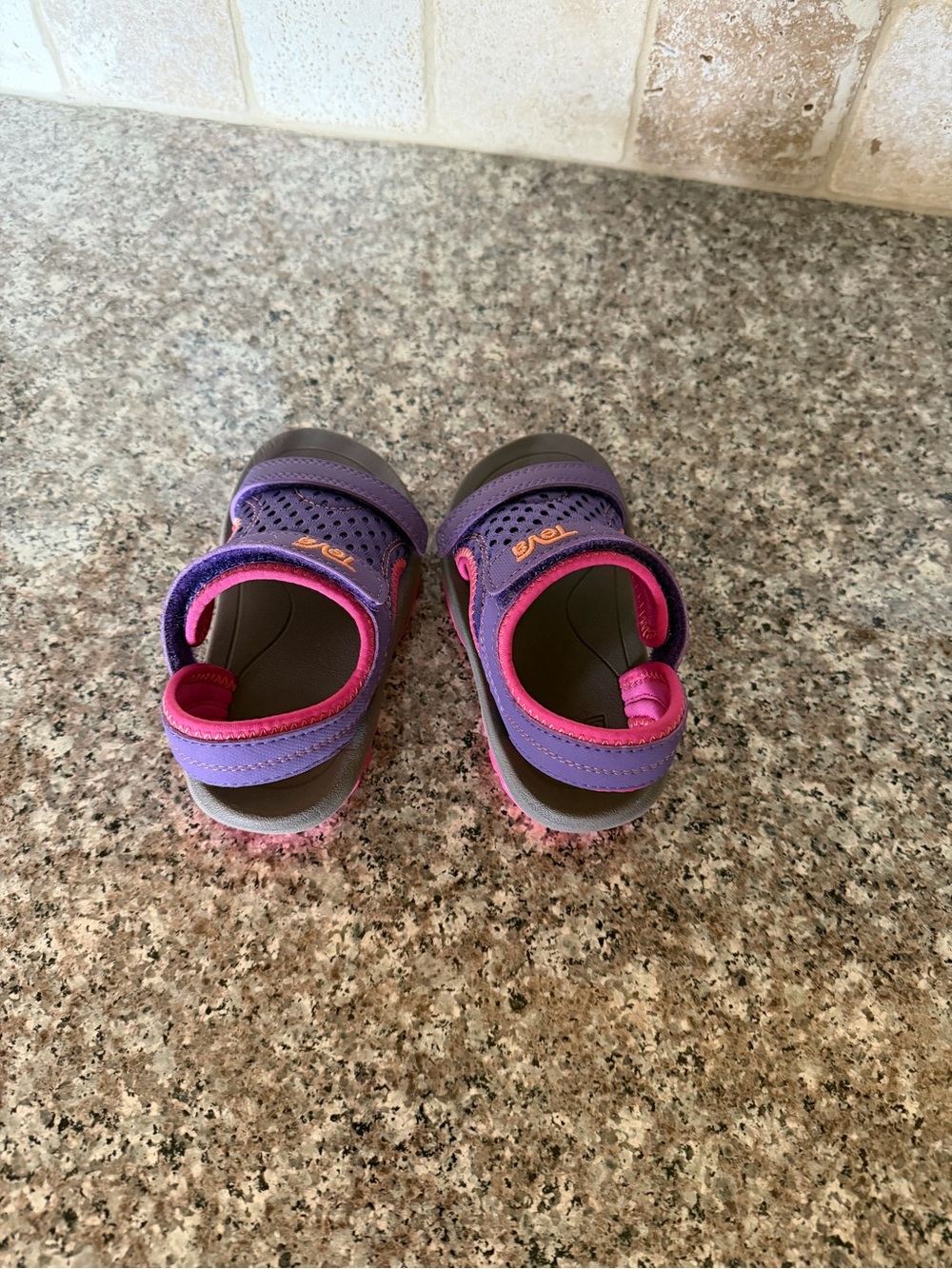 Teva Kids Purple and Pink Adjustable Hook-and-Loop Sandals - Picture 4 of 5